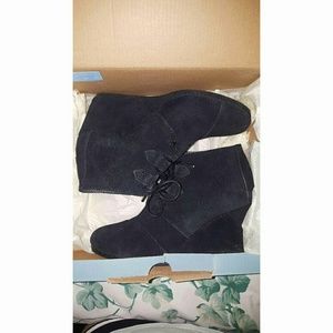 Toms Black Kala Wedges